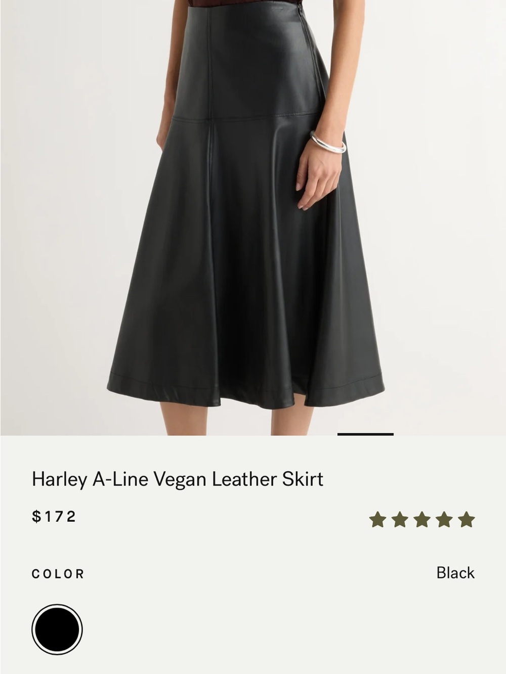 Modern Citizen Black A-Line Vegan Leather Skirt